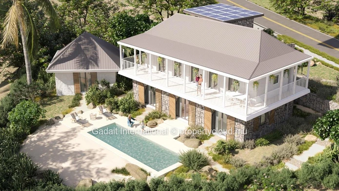 Vivez dans le luxe écologique avec une piscine privée et une vue imprenable.