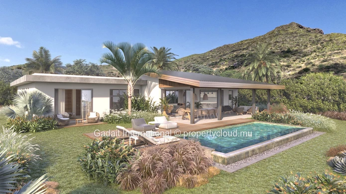 Contemporary villa with spectacular ocean views and infinity pool in Tamarin