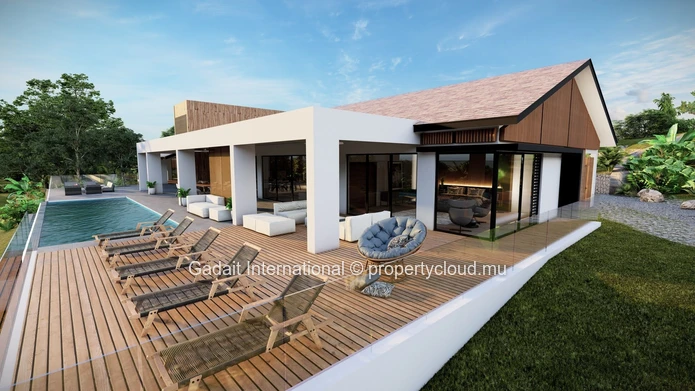 Invest in a magnificent villa with a panoramic view on the Morne and the lagoon of West Mauritius