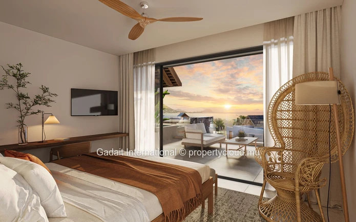 Exclusive penthouse with pool and sea view for sale on the west coast of Mauritius.