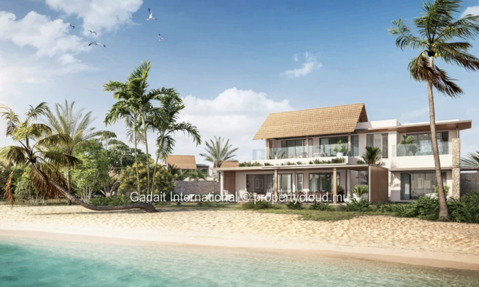 Villa pieds dans l'eau à Wolmar – Face au Morne, vue mer & coucher de soleil – Île Maurice