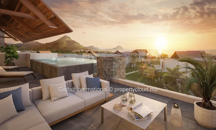 Exclusive penthouse with pool and sea view for sale on the west coast of Mauritius.