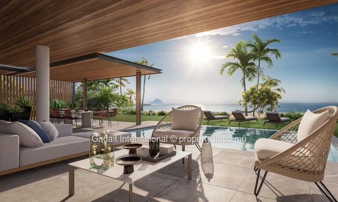 Experience exclusivity with GADAIT International: luxury penthouse with pool, view of Le Morne