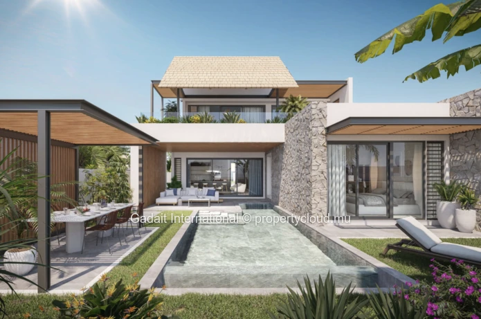 Villa pieds dans l'eau à Wolmar – Face au Morne, vue mer & coucher de soleil – Île Maurice